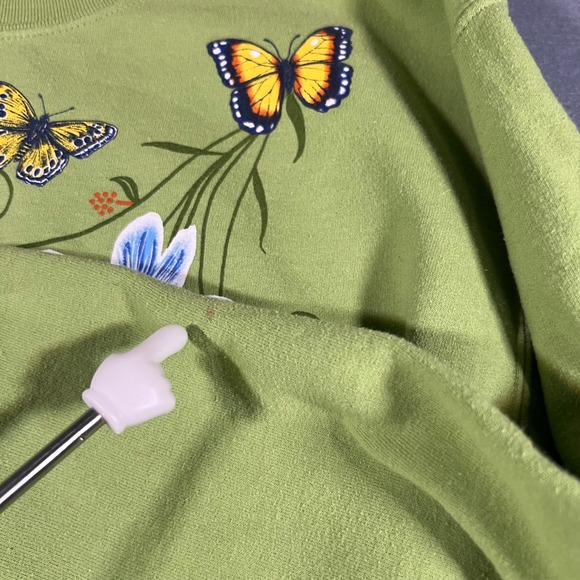 Gildan‎ Flowers Butterflies Graphic Print Crewneck Sweatshirt - Medium - Picture 7 of 7